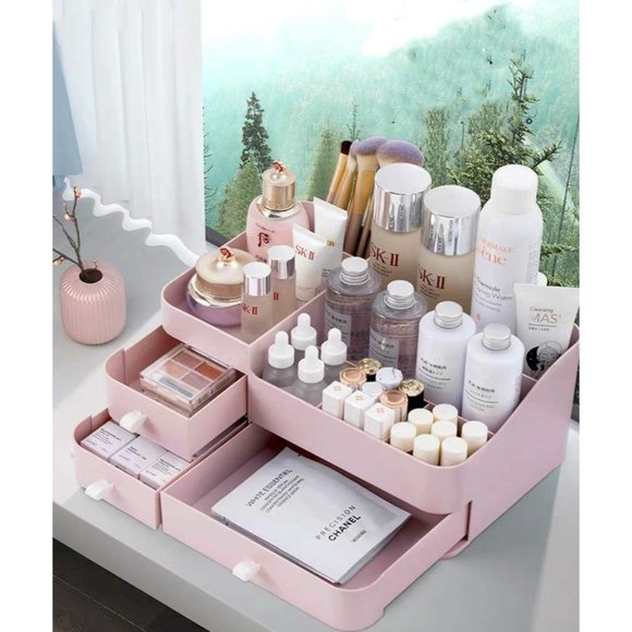 Women's Beautiful Large Capacity Desk Makeup Organizer with Drawers for Cosmetic - Picture 6 of 11